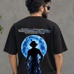Lord Krishna Oversized T-Shirt for Men and Women | Traditional Hare Krishna Krishnan Devotee Flute & Peacock Feather Graphic Printed T Shirt | Spiritual Hindu God Streetwear Tshirt