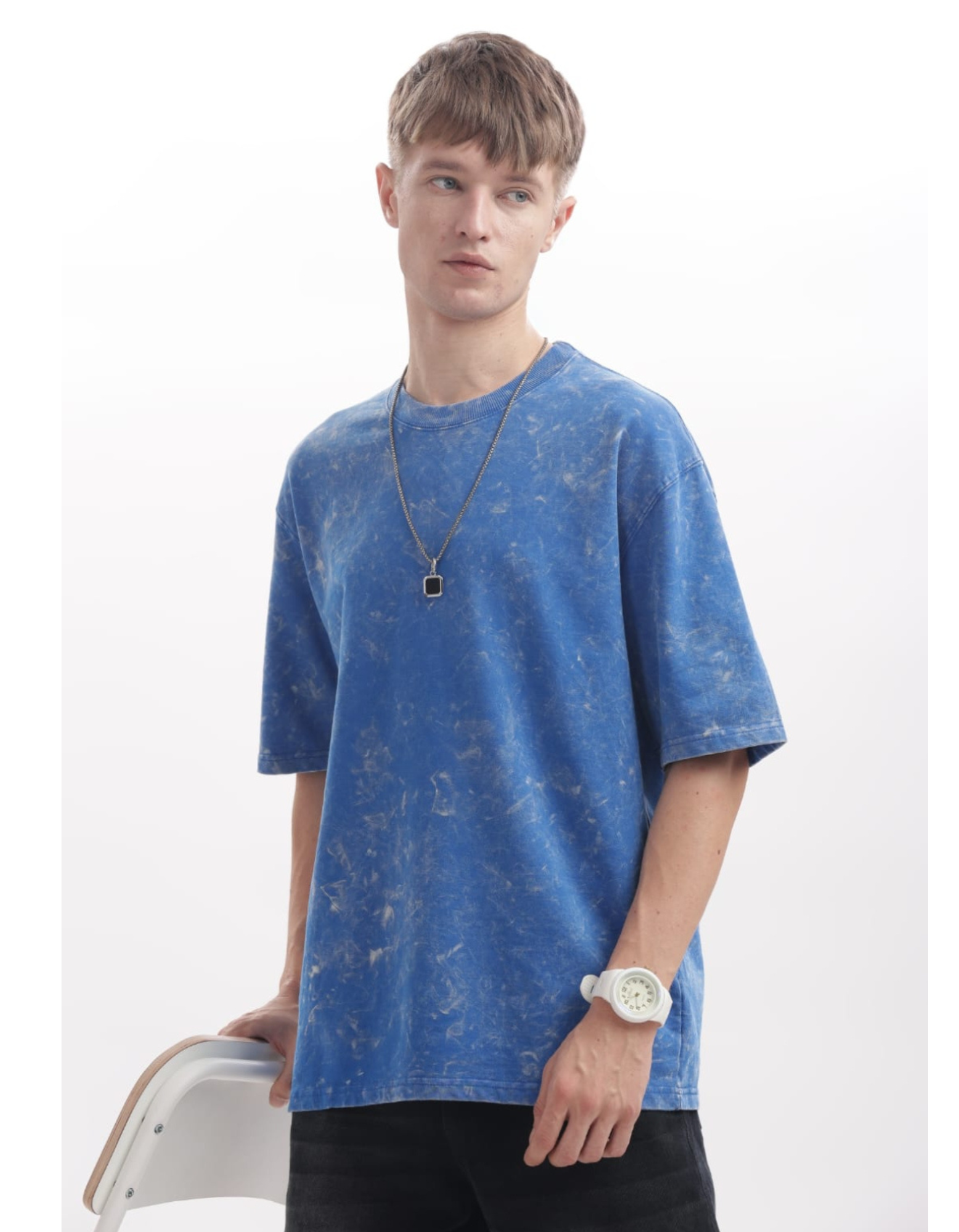 Acid Wash T-shirt Oversized 240 GSM - Blue