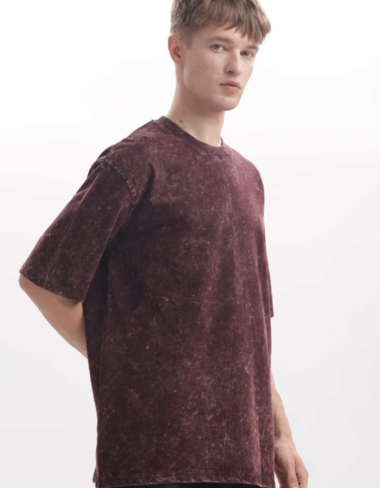 Acid Wash T-shirt Oversized 240 GSM - Grape Wine