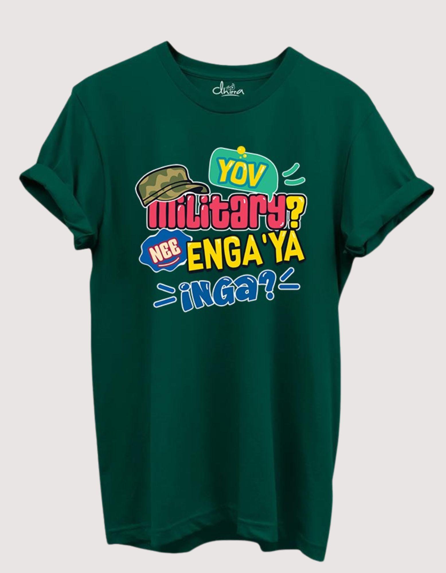 Yov Military Nee Engaya Inga - Goundamani T-shirt